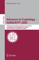 Advances in artificial intelligence EUROCRYPT 2005 : 24th Annual International Conference on the Theory and Applications of Cryptographic Techniques, Aarhus, Denmark, May 22-26, 2005 : proceedings /