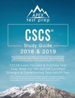 CSCS study guide 2018 & 2019 : CSCS exam content & practice test prep book for the NSCA Certified Strength & Conditioning Specialist Test /