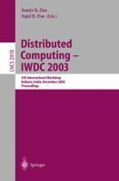 Distributed computing : IWDC 2003 : 5th international workshop, Kolkata, India, December 27-30, 2003 : proceedings /