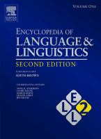Encyclopedia of language & linguistics