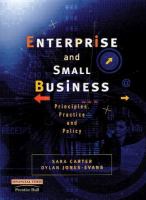 Enterprise and small business : principles, practice and policy /