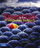Essentials of marketing research : an applied orientation /