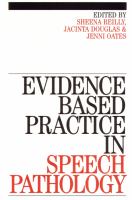 Evidence based practice in speech pathology /