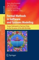 Formal methods in software and systems modeling essays dedicated to Hartmut Ehrig on the occasion of his 60th birthday /