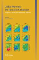 Global warming - the research challenges : a report of Japan's global warming initiative /