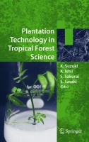 Plantation technology in tropical forest science /