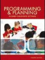 Programming & planning in early childhood settings /