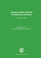 Solomon Islands national parliamentary elections, 5 December 2001 /