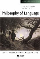 The Blackwell guide to the philosophy of language /