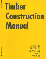 Timber construction manual /