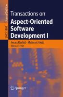Transactions on aspect-oriented software development I