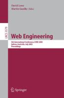 Web engineering 4th international conference, ICWE 2005, Sydney, Australia, July 27-29, 2005 : proceedings /