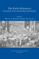 The early Britannica (1768-1803) : the growth of an outstanding encyclopedia /