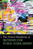 The Oxford handbook of methods for public scholarship /