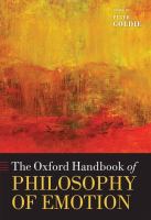 The Oxford handbook of philosophy of emotion /