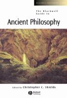 The Blackwell guide to ancient philosophy