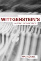 Wittgenstein's lasting significance /