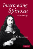 Interpreting Spinoza : critical essays /