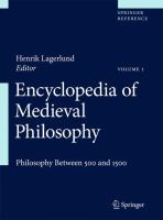 Encyclopedia of medieval philosophy : philosophy between 500 and 1500 /