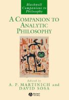 A companion to analytic philosophy