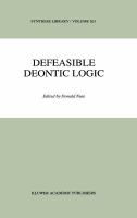 Defeasible deontic logic /
