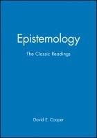 Epistemology : the classic readings /