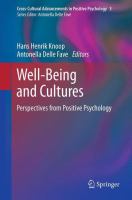 Well-being and cultures : perspectives from positive psychology /