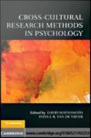 Cross-cultural research methods in psychology
