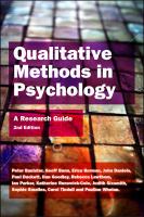 Qualitative methods in psychology a research guide /