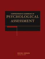 Comprehensive handbook of psychological assessment /