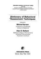 Dictionary of behavioral assessment techniques /