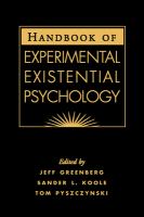 Handbook of experimental existential psychology /