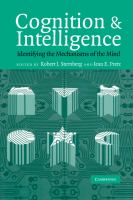Cognition and intelligence : identifying the mechanisms of the mind /