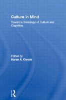Culture in mind : toward a sociology of culture and cognition /