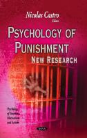 Psychology of punishment : new research /