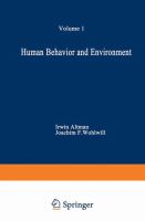 Human behavior and environment : advances in theory and research /