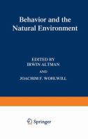 Behavior and the natural environment /