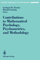Contributions to mathematical psychology, psychometrics, and methodology /
