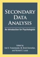 Secondary data analysis : an introduction for psychologists /