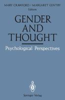 Gender and thought : psychological perspectives /