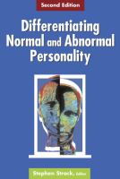 Differentiating normal and abnormal personality /