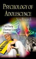 Psychology of adolescence : new research /