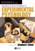 Handbook of research methods in experimental psychology /