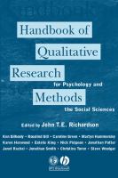 Handbook of qualitative research methods for psychology and the social sciences /