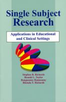 Single subject research : applications in educational and clinical settings /