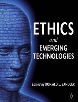 Ethics and emerging technologies /