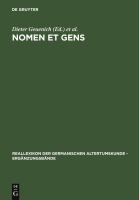 Nomen et gens : zur historischen Aussagekraft frühmittelalterlicher Personennamen /