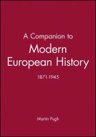 A companion to modern European history, 1871-1945 /