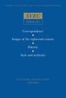 Correspondence ; Images of the eighteenth century ; Polemic ; Style and aesthetics.