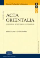 Acta orientalia Academiae Scientiarum Hungaricae.